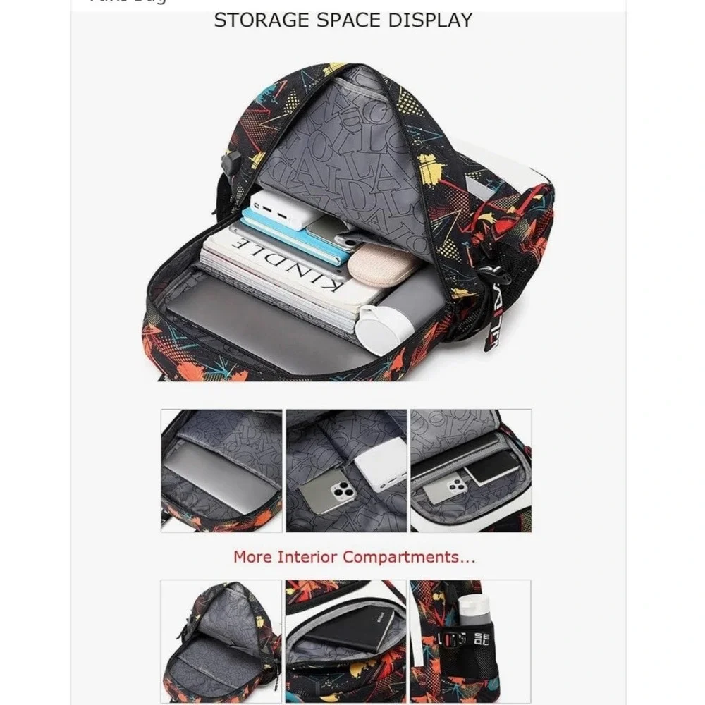 American Football Player Fans Backpack Travel Laptop Reflective School Sports